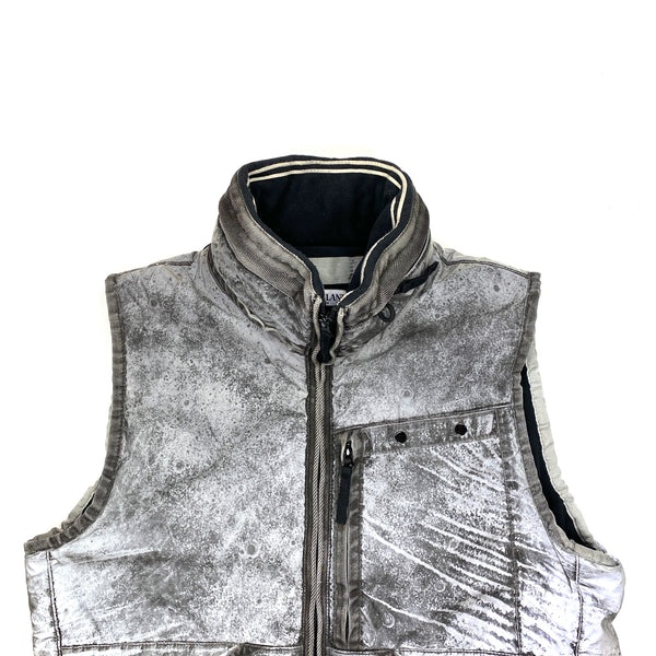 Stone Island Silver Liquid Reflective Fleece Lined Gilet
