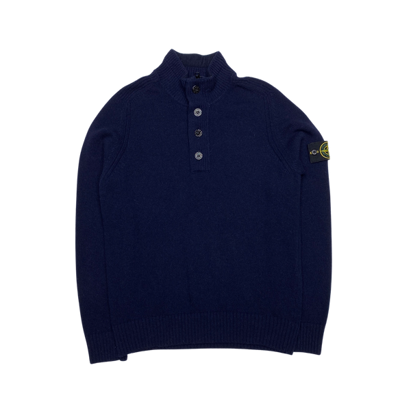 Stone Island 2019 Navy Blue High Neck Knit Jumper