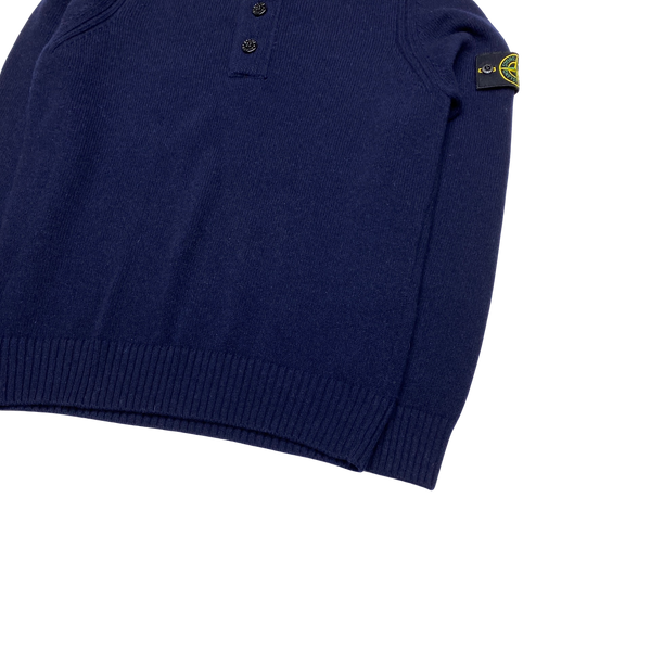 Stone Island 2019 Navy Blue High Neck Knit Jumper