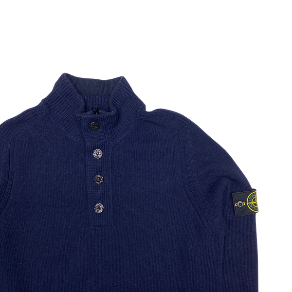 Stone Island 2019 Navy Blue High Neck Knit Jumper