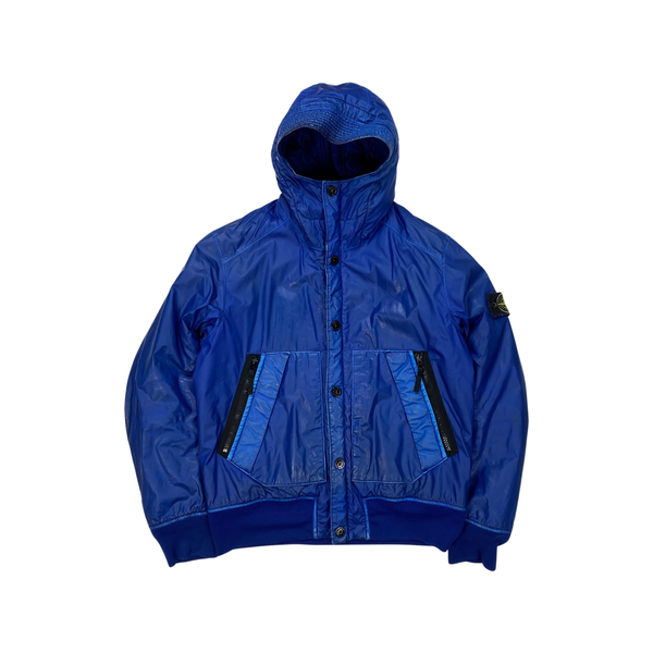 Stone Island Blue Quilted Mussola Gommata Jacket