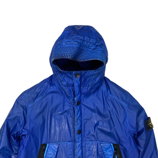 Stone Island Blue Quilted Mussola Gommata Jacket