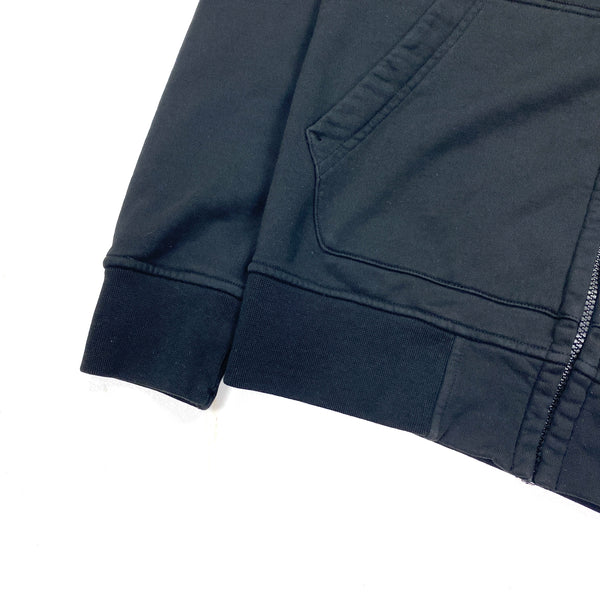 Stone Island Black Cotton Zipped Hoodie