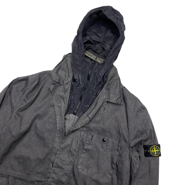 Stone Island 2004 Lino Flax Nylon Metal Hood Jacket
