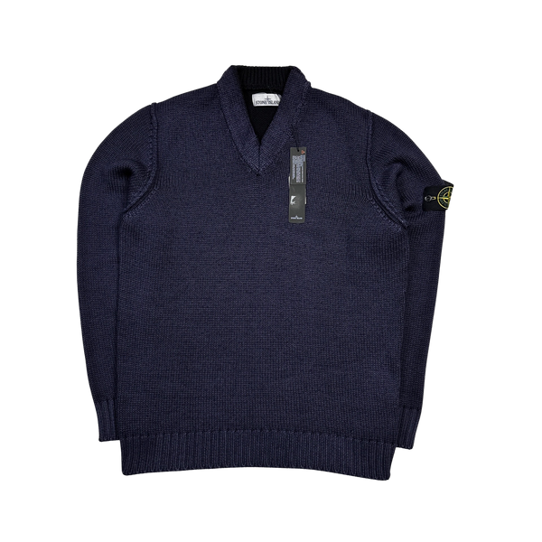 Stone Island 2018 Navy Thick Knit Jumper - XXL