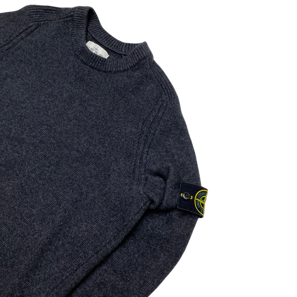 Stone Island 2019 Dark Grey Wool Crewneck Jumper