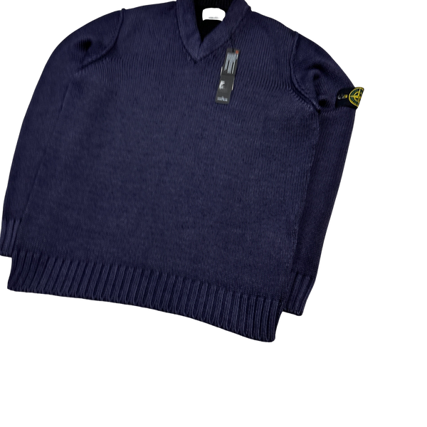Stone Island 2018 Navy Thick Knit Jumper - XXL