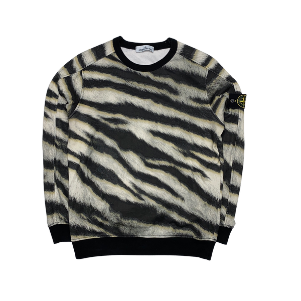 Stone Island 2018 White Tiger Crewneck Sweatshirt Mat s Island