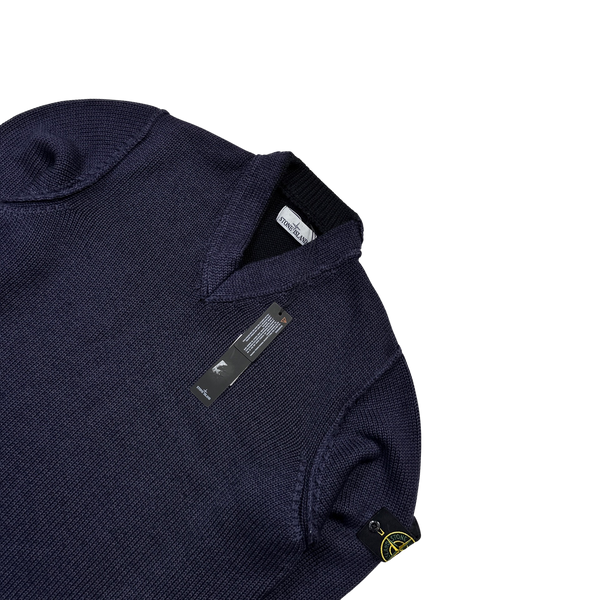 Stone Island 2018 Navy Thick Knit Jumper - XXL