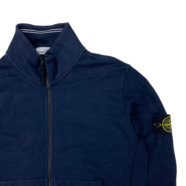 Stone Island Navy Zipped High Neck Jumper