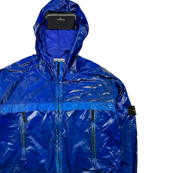 Stone Island Blue Prismatic Silk Hooded Jacket - XXL