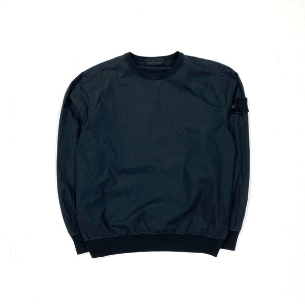 Stone Island Black Cotton Resin Crewneck Sweatshirt