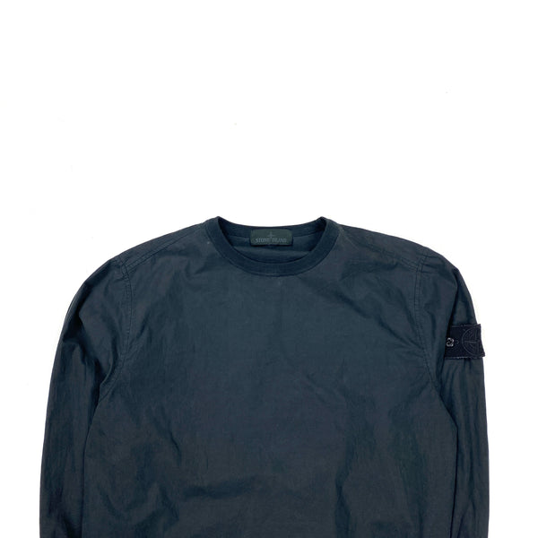 Stone Island Black Cotton Resin Crewneck Sweatshirt