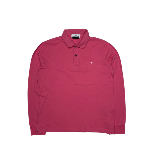 Stone Island Pink Cotton Longsleeve Polo Shirt