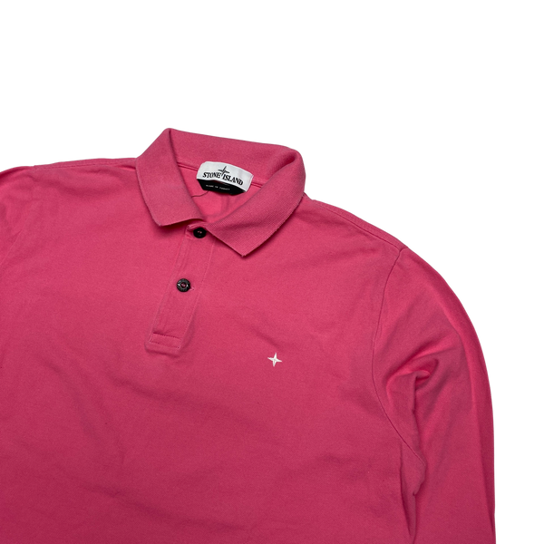 Stone Island Pink Cotton Longsleeve Polo Shirt
