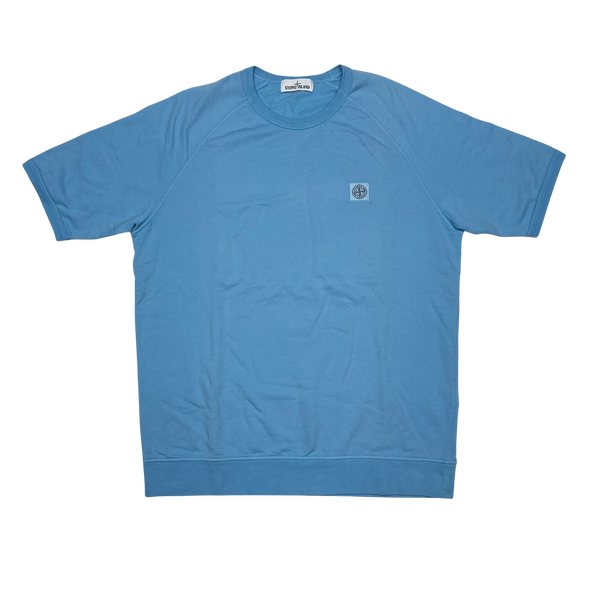 Stone Island 2017 Light Blue Short Sleeved Sweatshirt