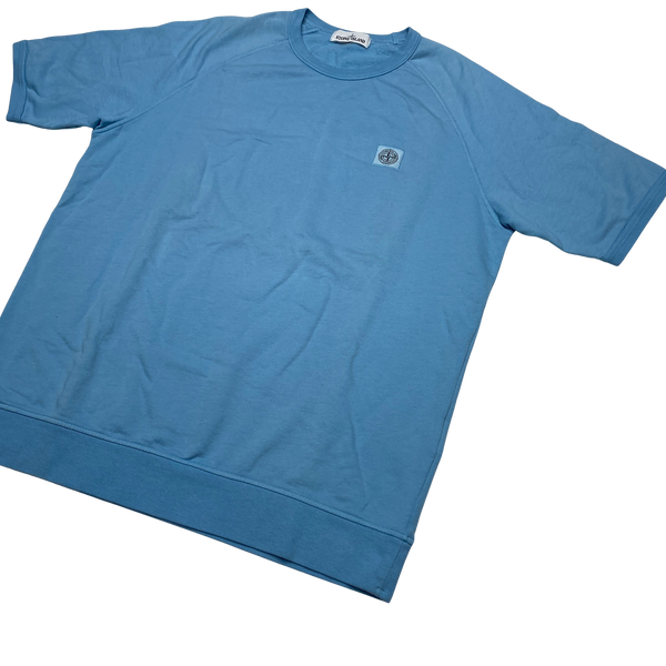 Stone Island 2017 Light Blue Short Sleeved Sweatshirt