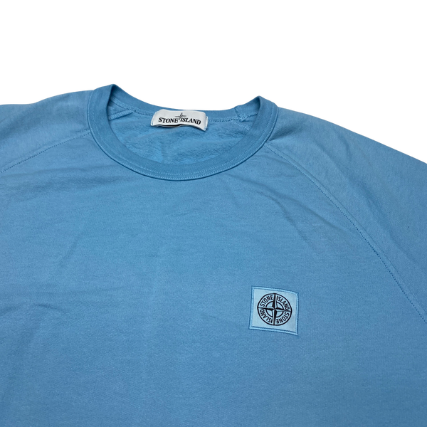 Stone Island 2017 Light Blue Short Sleeved Sweatshirt