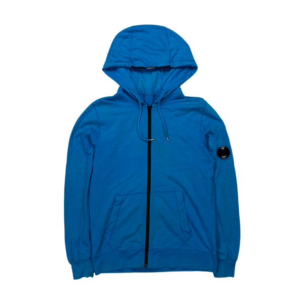 CP Company Light Blue Cotton Zipped Hoodie