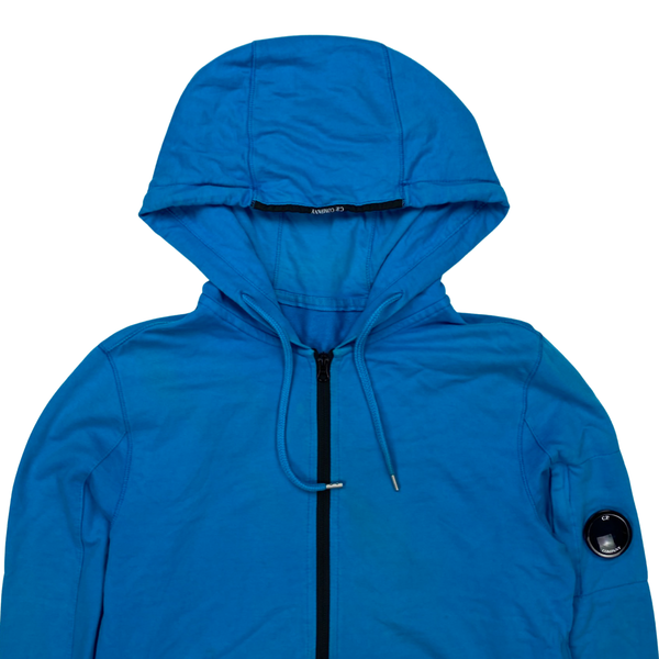 CP Company Light Blue Cotton Zipped Hoodie