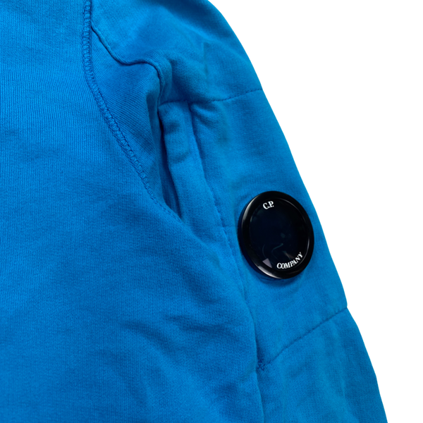 CP Company Light Blue Cotton Zipped Hoodie