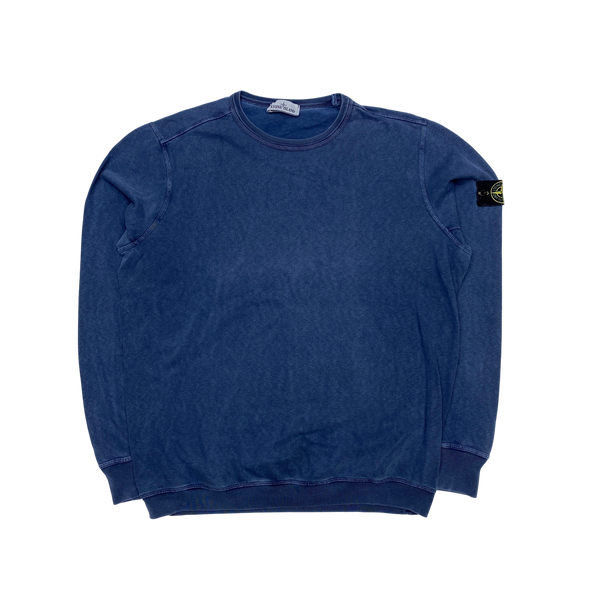 Stone Island 2017 Blue Cotton Crewneck Sweatshirt