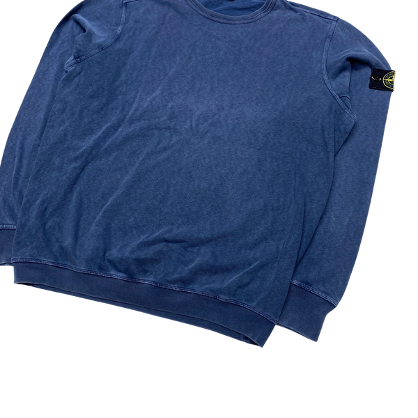 Stone Island 2017 Blue Cotton Crewneck Sweatshirt
