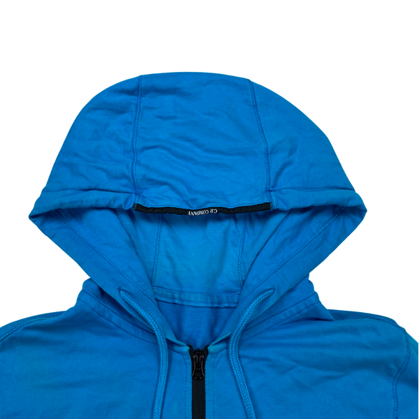 CP Company Light Blue Cotton Zipped Hoodie