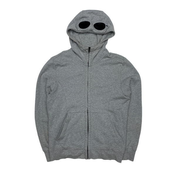 CP Company Light Grey Goggle Hooded Jumper