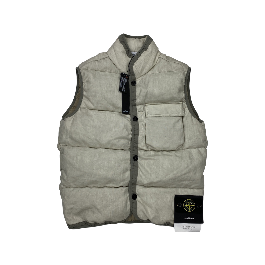 Stone Island Grey Lino Resinato TC Down Gilet – Mat's Island