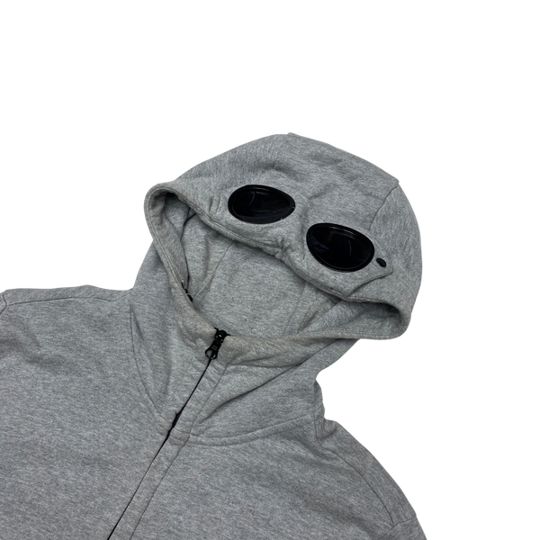 CP Company Light Grey Goggle Hooded Jumper