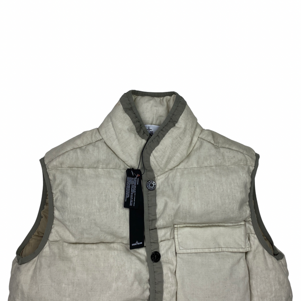 Stone Island Grey Lino Resinato TC Down Gilet