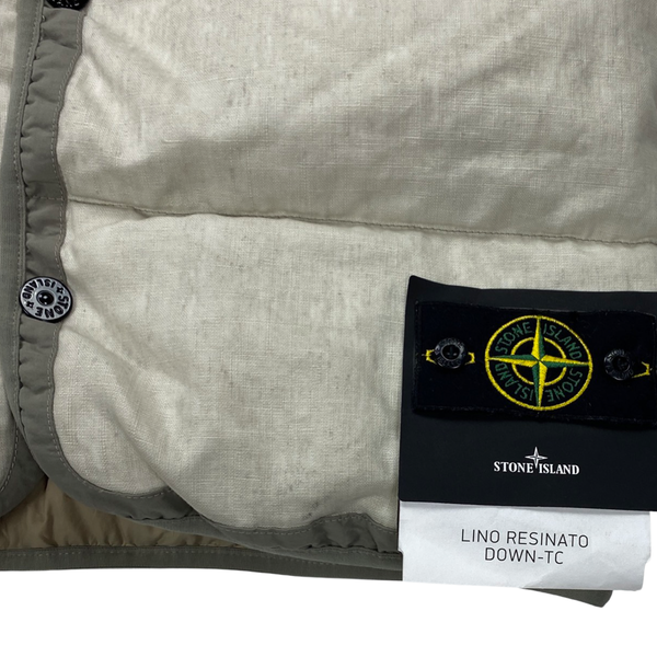 Stone Island Grey Lino Resinato TC Down Gilet