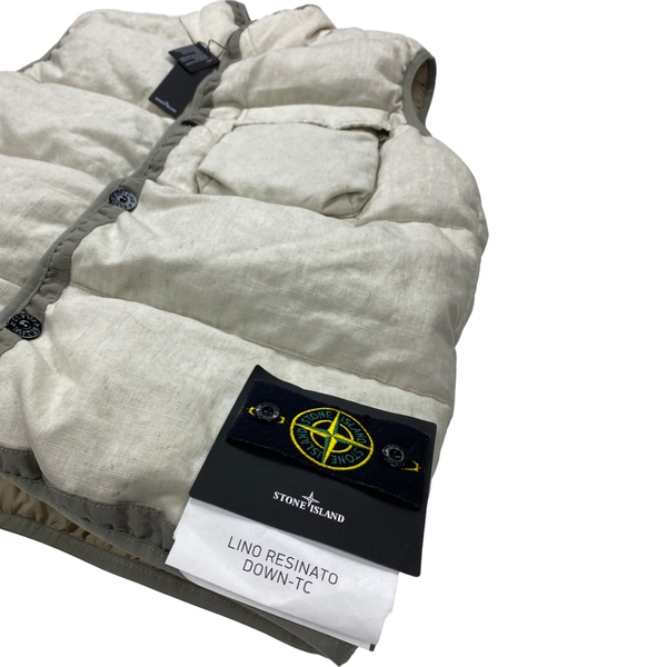 Stone Island Grey Lino Resinato TC Down Gilet