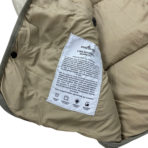 Stone Island Grey Lino Resinato TC Down Gilet