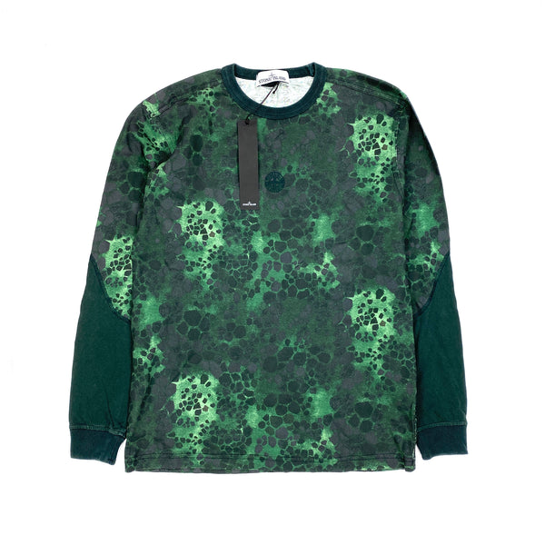 Stone Island Green Alligator Camo Longsleeve Mat s Island