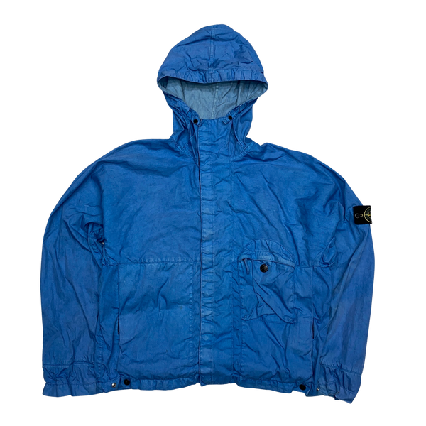 Stone Island 2003 Blue Lino Flax Hooded Jacket