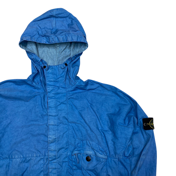 Stone Island 2003 Blue Lino Flax Hooded Jacket