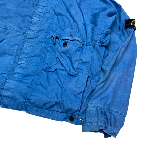 Stone Island 2003 Blue Lino Flax Hooded Jacket