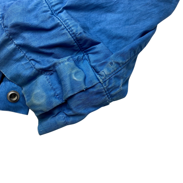 Stone Island 2003 Blue Lino Flax Hooded Jacket