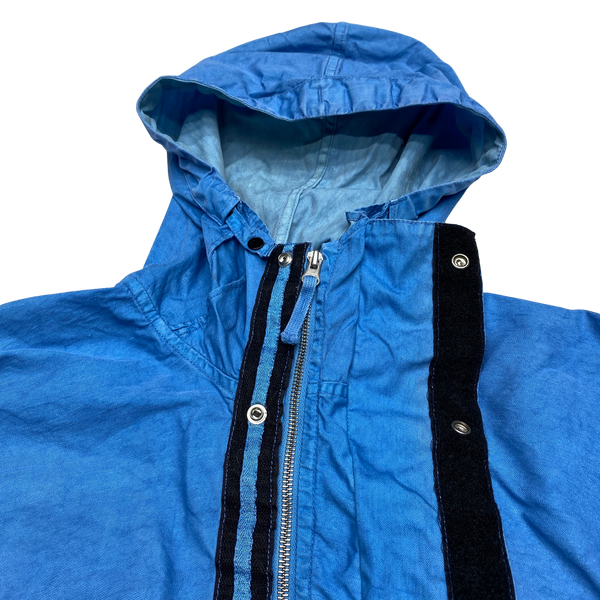 Stone Island 2003 Blue Lino Flax Hooded Jacket