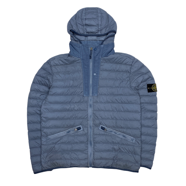 Stone Island Light Blue Loom Woven Down Puffer Jacket