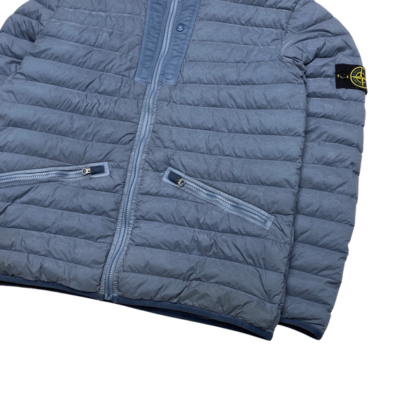 Stone Island Light Blue Loom Woven Down Puffer Jacket