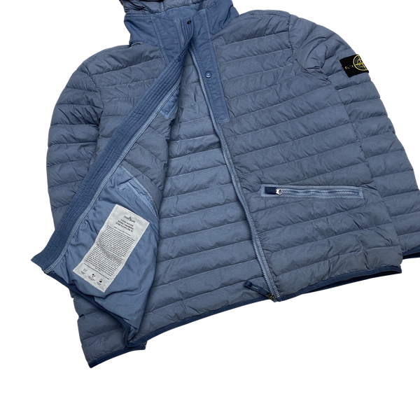 Stone Island Light Blue Loom Woven Down Puffer Jacket Mat s Island