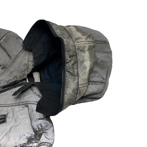 Stone Island Silver Liquid Reflective Fleece Lined Jacket