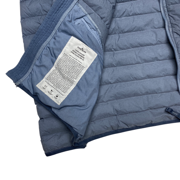 Stone Island Light Blue Loom Woven Down Puffer Jacket