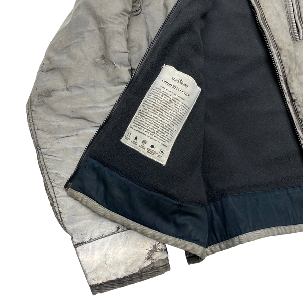 Stone Island Silver Liquid Reflective Fleece Lined Jacket