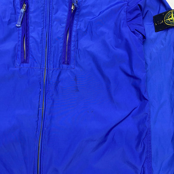 Stone Island 2008 Blue Laminated Nylon Hooded Jacket