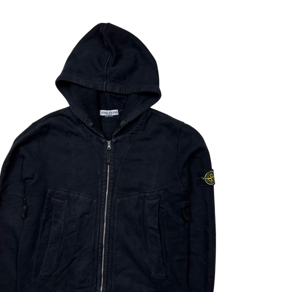 Stone Island 2005 Black Thick Cotton Hoodie - Medium