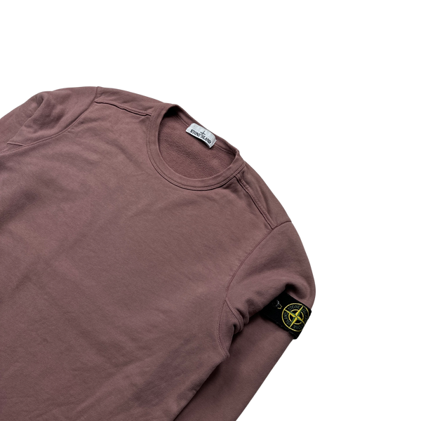 Stone Island 2018 Pink Cotton Crewneck Sweatshirt - Large